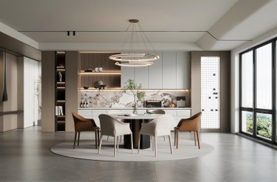 现代家居餐厅3D模型下载